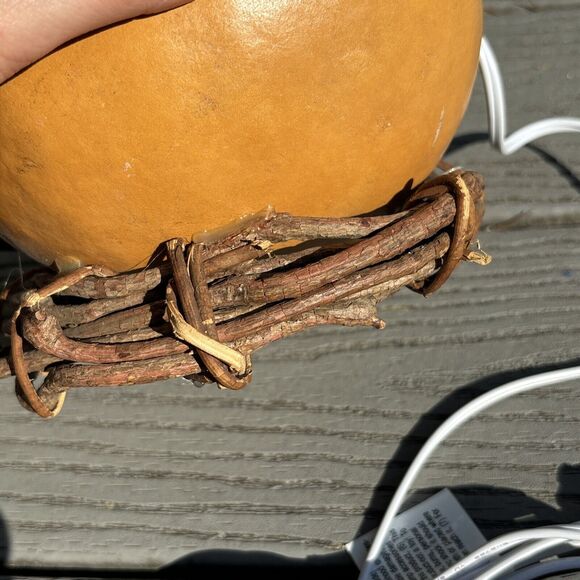 Halloween Gourd Hand Carved Ghost Jack-o-Latern Light - Picture 13 of 16